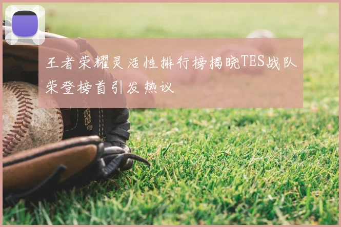 王者荣耀灵活性排行榜揭晓TES战队荣登榜首引发热议